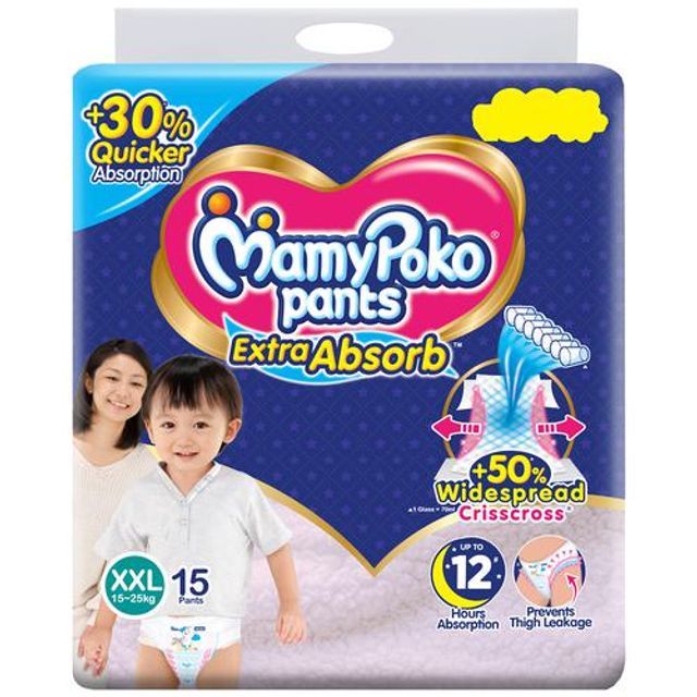MamyPoko Extra Absorb Diaper Pants - XXL, 15pcs