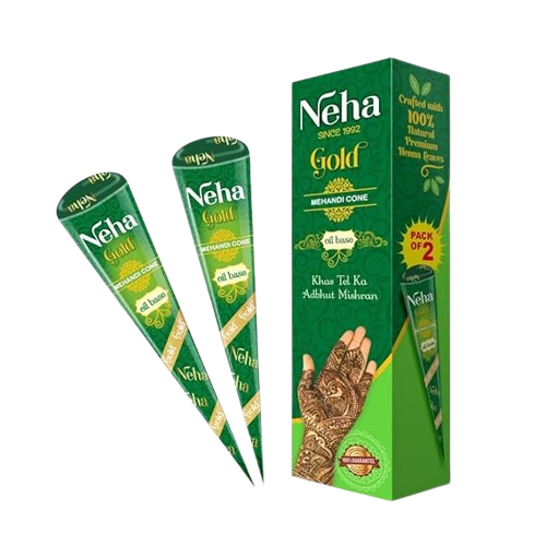 Neha Gold Mehendi Cone, 2pc