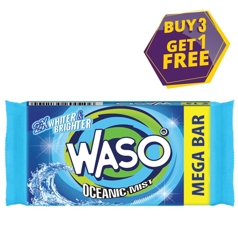 WASO Detergent Cake - Oceanic Mist, 130g (Buy 3 Get 1 Free)