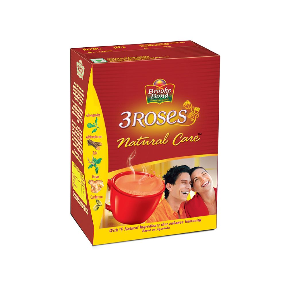 Brooke Bond 3 Roses Natural Care Tea Carton, 100g