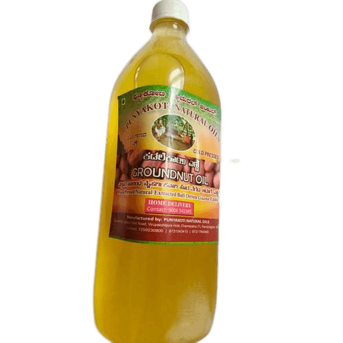 Punyakoti Wood Pressed Groundnut Oil, 1L