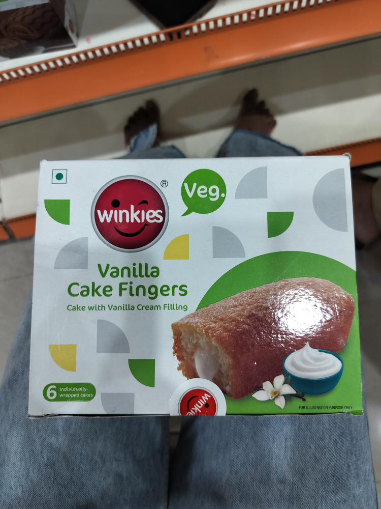 Winkies Festives Cake Fingers - Vanilla, 198g (33g X 6pc)