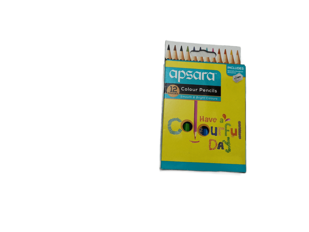Apsara  Colour Pencils, 12 Shades (Shorpner 1pc FREE)