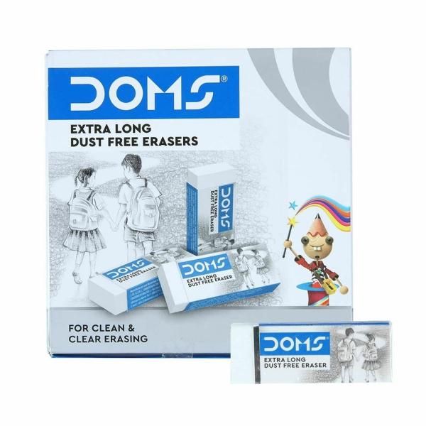 Doms Extra Long Dust Free Eraser Box, 20pc (3435)