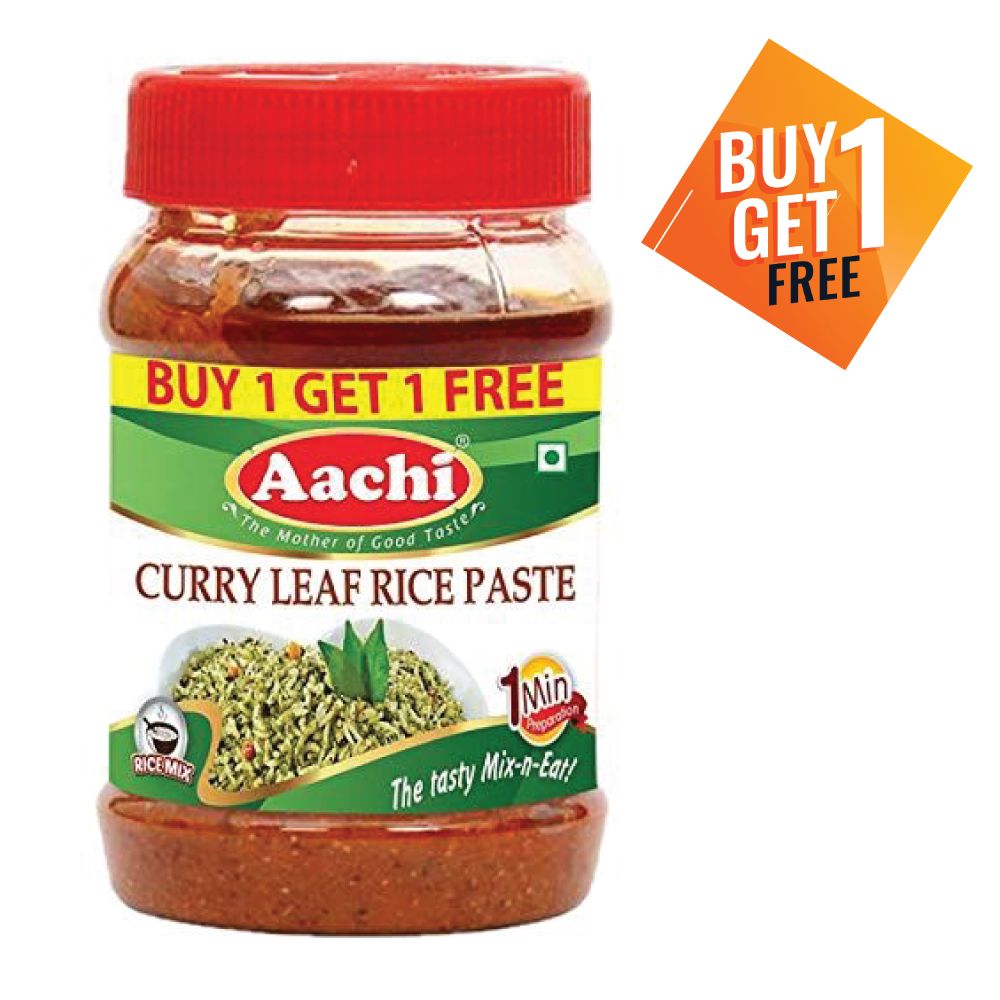 Aachi Rice Paste Bottle - Curry Leaf, 200g (Buy 1 Get 1 Free)