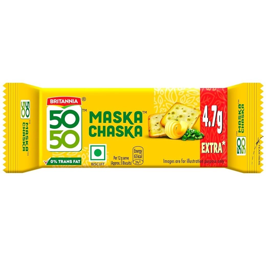 Britannia 50-50 Biscuit - Maska Chaska, 40.5g