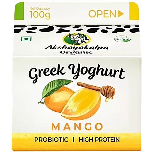 Akshayakalpa Organic Greek Yogurt - Mango, 100g