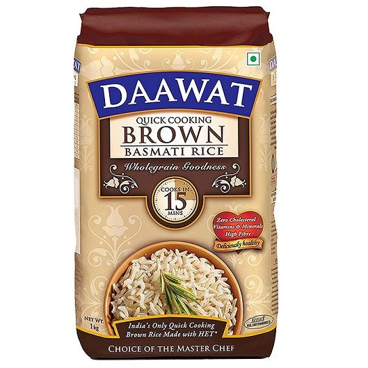 Daawat Brown Basmati Rice Pouch, 1kg