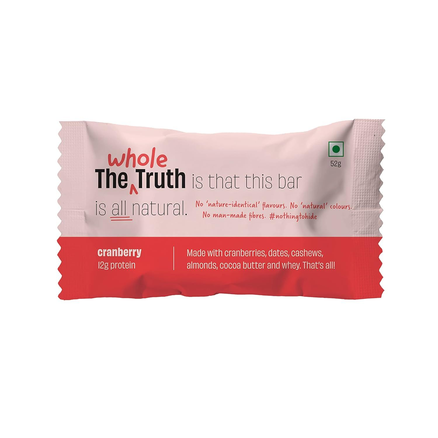 The Whole Truth Protein Bar - Cranberry, 52g