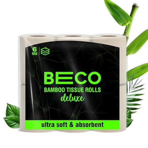 Beco 3 Ply Bambooee Toilet Tissue Rolls - Ultra Soft & Absorbent, 960 pulls (160 pulls x 6pc)