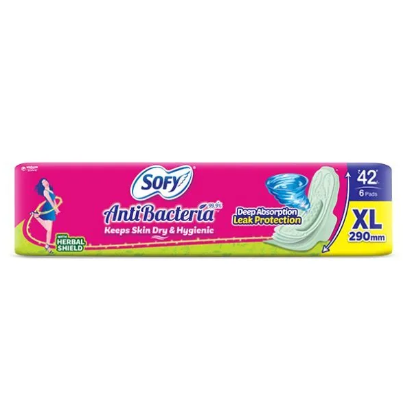 Sofy Antibacteria Sanitary Pads - XL, 6pc