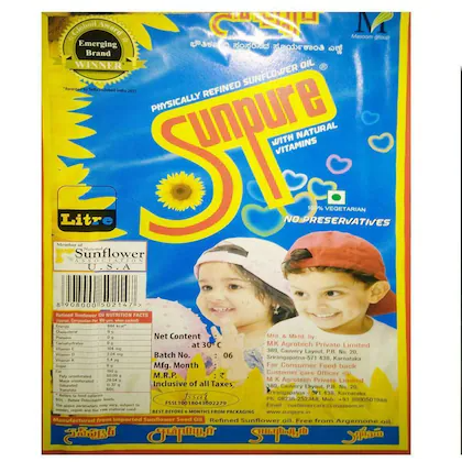 Sunpure Sunflower Oil Tin, 13kg