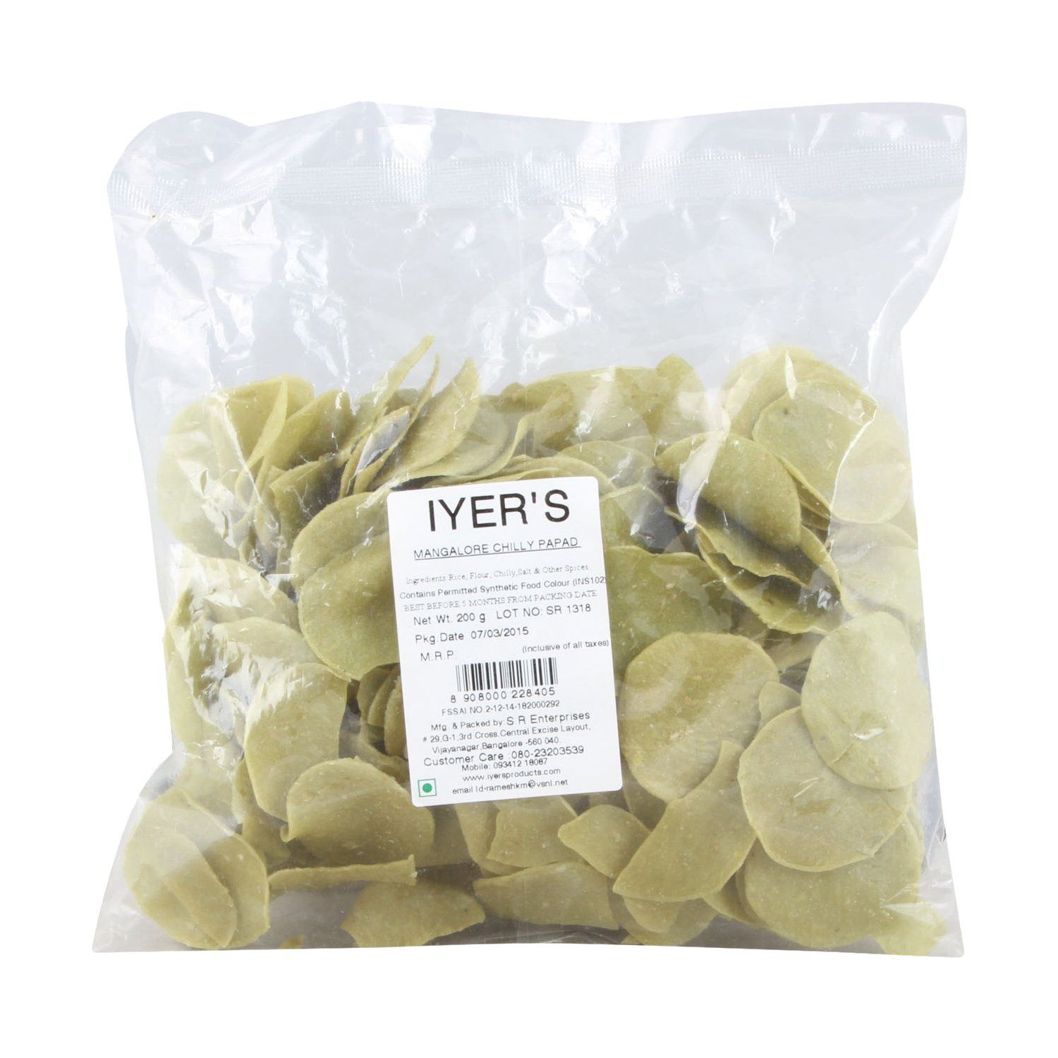 Iyer's Papad - Mangalore Chilly, 200g