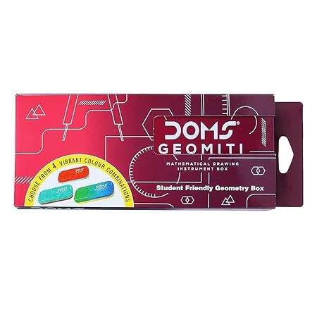 Doms Geomiti Mathematical Drawing Geometry Instrument Box, 1pc (7509)