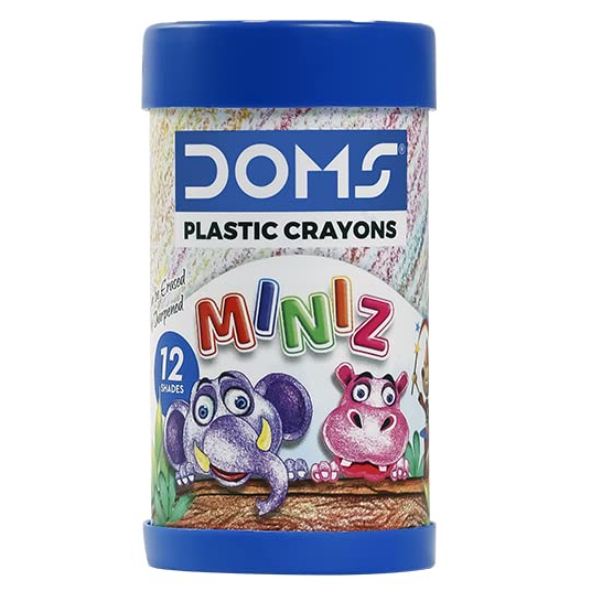 Doms Miniz Plastic Crayons Bottle, 12 Shades
