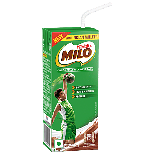 Nestle Milo RTD Malt Millets Drink Tetra Pack - Chocolate, 180ml