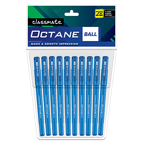 Classmate (Rs.10) Octane Ball Pen - Blue (Set of 10)