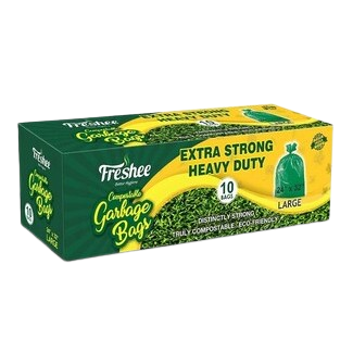 Freshee Green Plastic Biodegradable Garbage Bag - Large, 10pc (24 Inch X 32 Inch)
