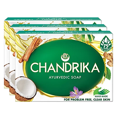 Chandrika Ayurvedic Soap, 75g (Set of 3)