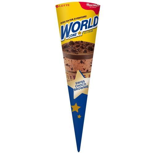 Havmor Cone Ice Cream - Swiss Choco Brownie, 150ml