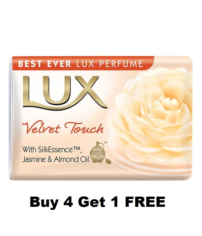 Lux Velvet Touch Soap - Jasmine & Almond Oil, 100g (Buy 4 Get 1 Free)