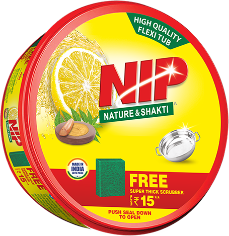 Fena Nip Nature & Shakti Dishwash Round Tub, 500g (Srubeer Free)