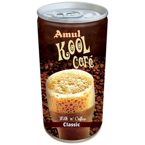 Amul Kool Cafe Flavoured Milk Can - Milk & Coffee, 200ml