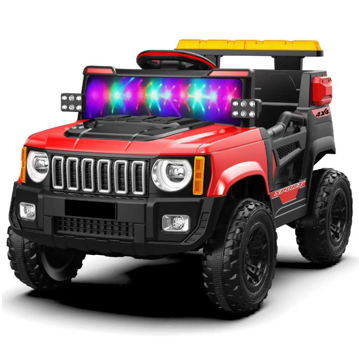 Kids Electric Multi Color LED Lights Ride On Jeep Toy, 1pc
