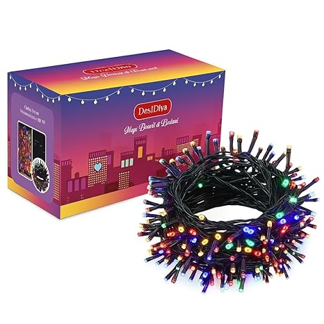 DesiDiya LED Decorative Rice Lights - Multicolour, 12m (1pc)
