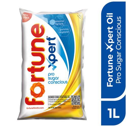 Fortune Xpert Pro Sugar Conscious Edible Oil Pouch, 1L