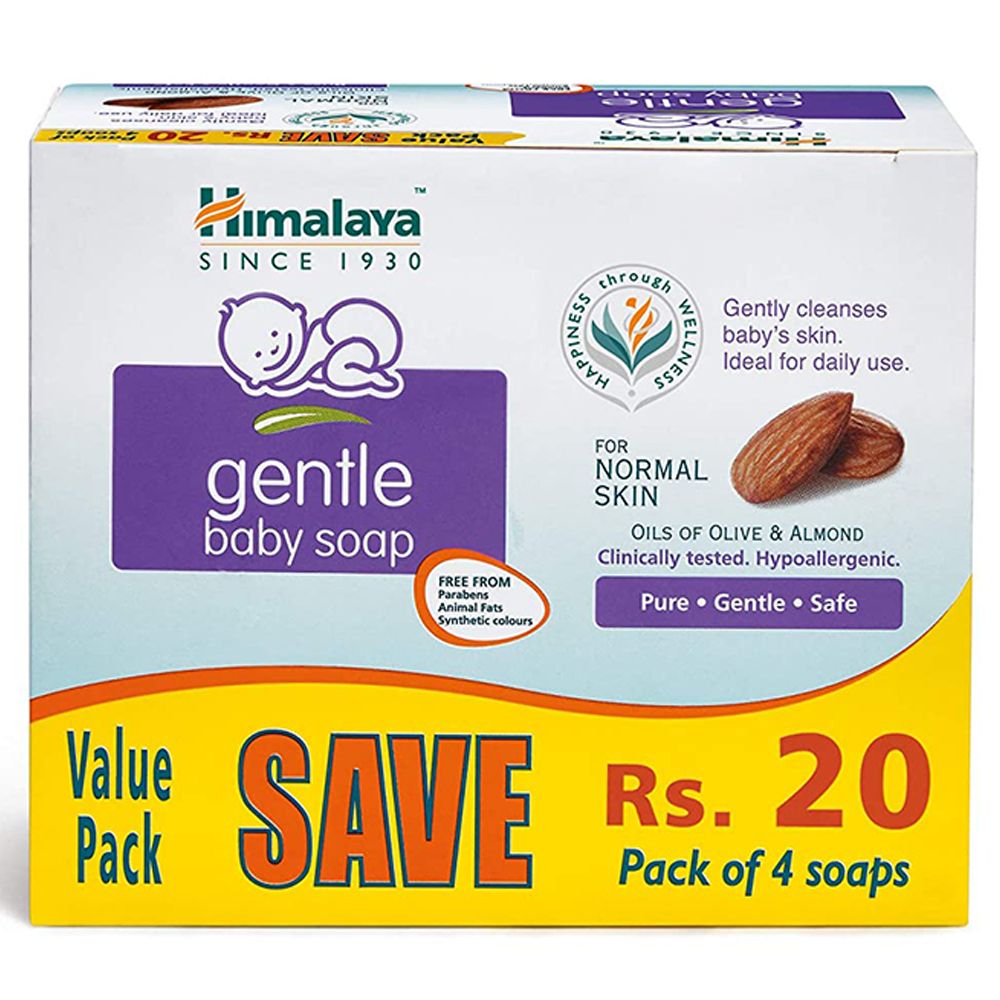 Himalaya Gentle Baby Soap - Almond & Olive Oil, 75g (Set of 4)