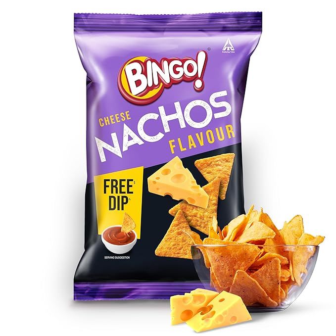 Bingo Free Dip Nachos Potato Chips - Cheese, 82.5g