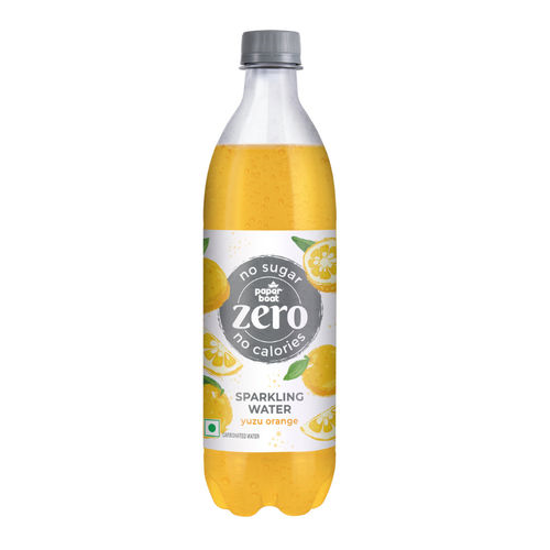 Paper Boat Zero Sparkling Water PET Bottle - Yuzu Orange, 600ml