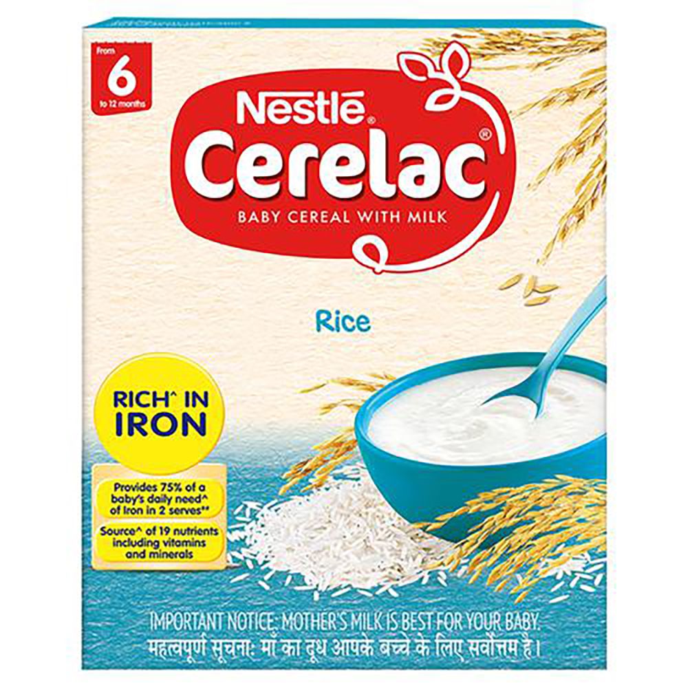 Nestle Cerelac From 6 Months Cereal - Milk & Rice, 300g
