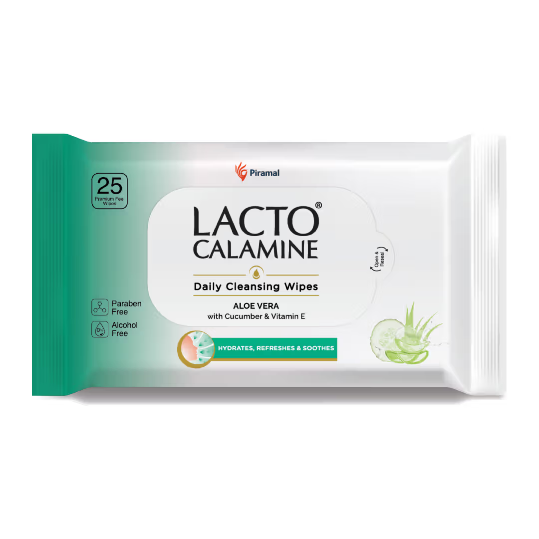 Lacto Calamine Daily Cleansing Face Wipes, 25 Wipes