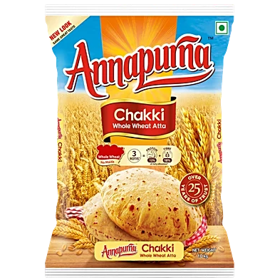 Annapurna Farm Fresh Whole Wheat Atta Pouch, 10kg (Pink Salt, 1kg Free)