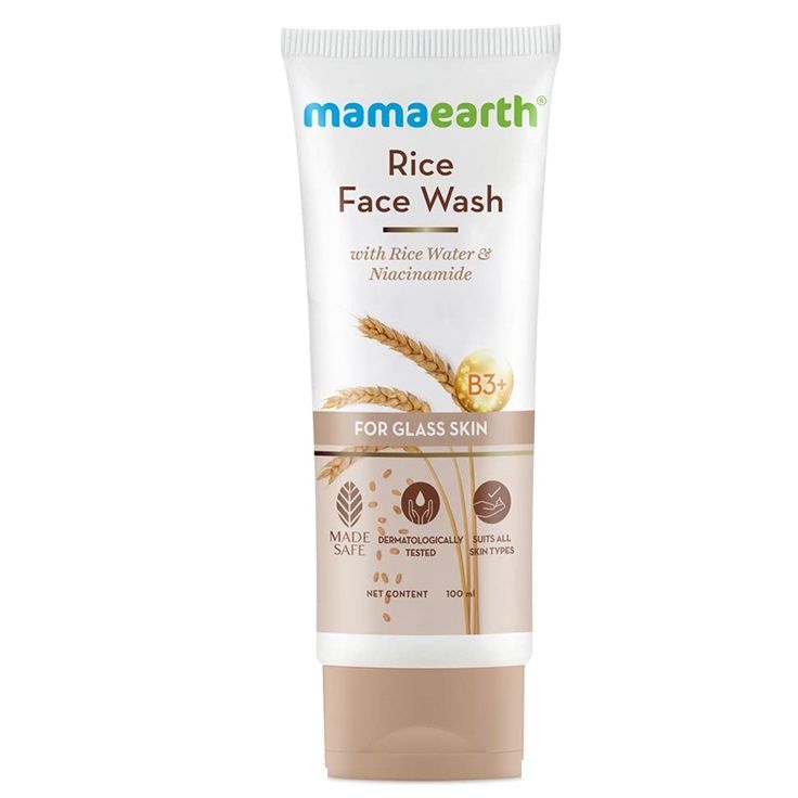 Mamaearth Rice Water & Niacinamide For Glass Skin Face Wash, 100ml