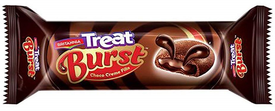 Britannia Treat Burst Cream Biscuit - Choco Fills, 60g