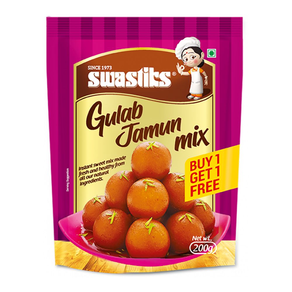 Swastiks Gulab Jamun Mix Standy Pouch, 100g (Buy 1 Get 1 Free)