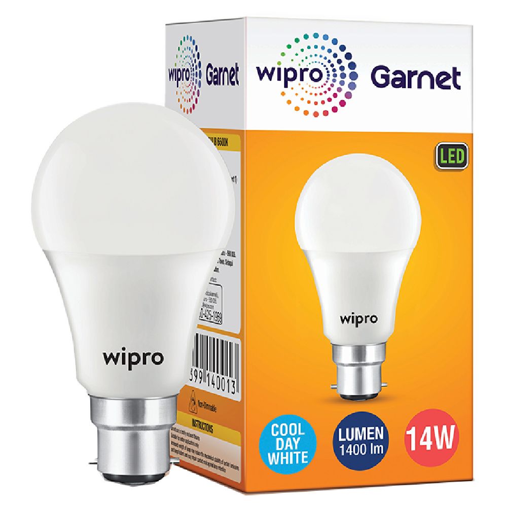 Wipro Garnet LED Bulb, 14-Watt (Cool Day, White)