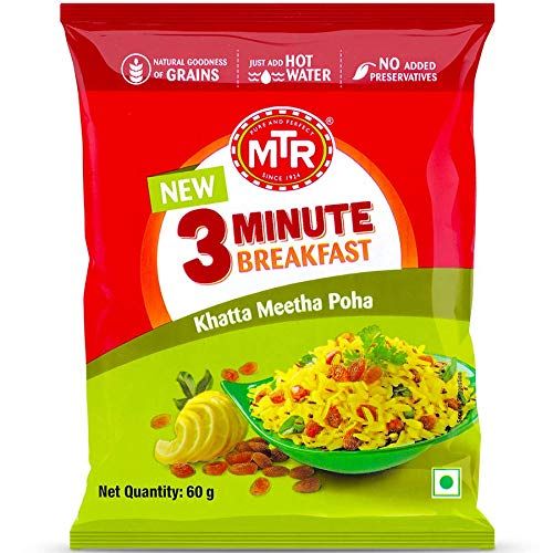 MTR 3 Minute Breakfast Mix - Khatta Meetha Poha,60g