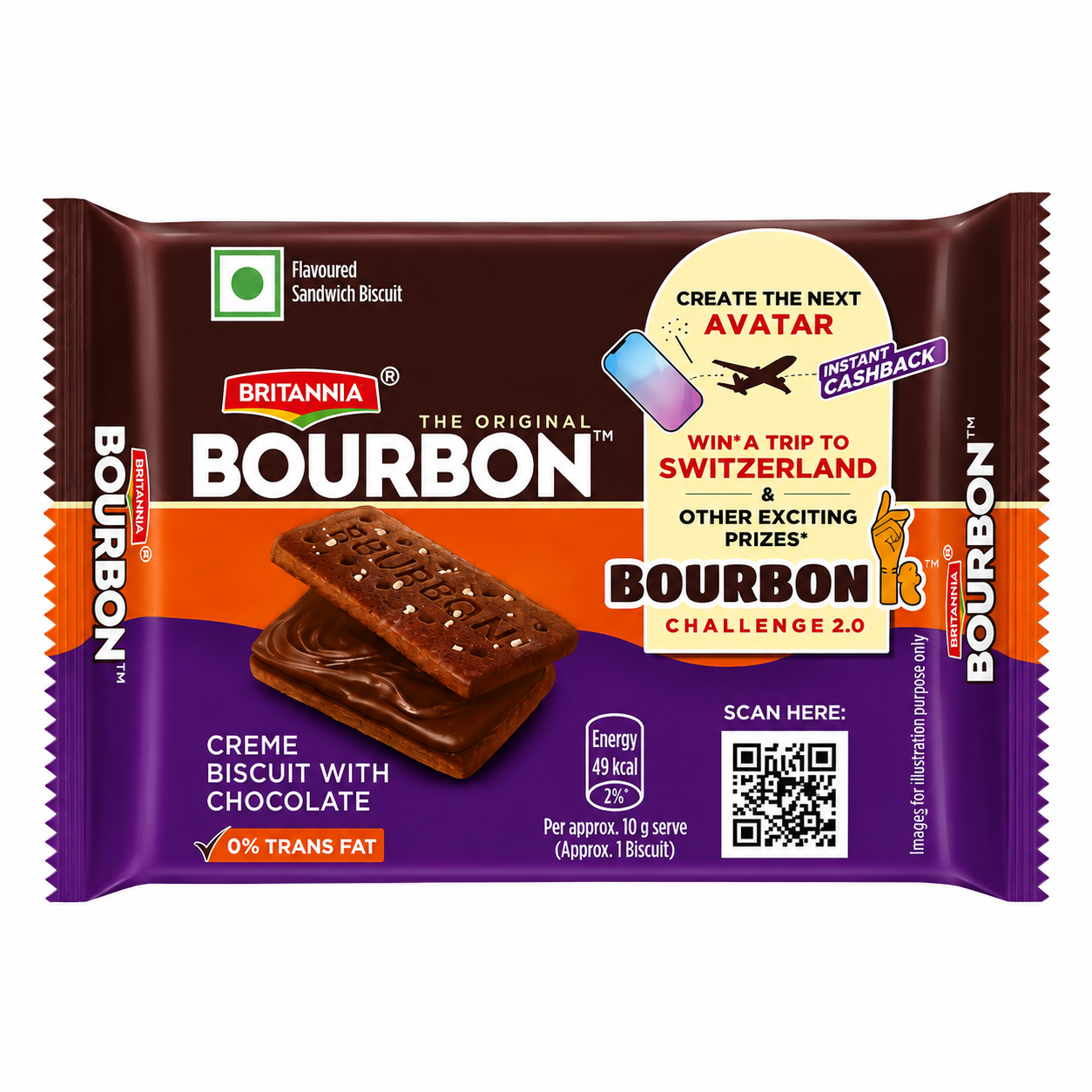 Britannia Bourbon Original Biscuit, 50g