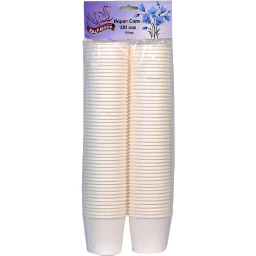 Pulp Wood Plain Paper Cups, 150ml (Set of 100)