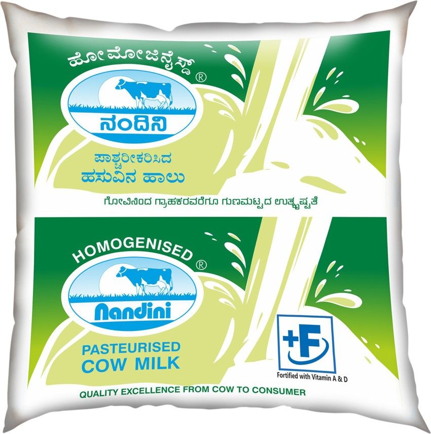 Nandini Homogenised Pasteurised Cow Milk, 500ml