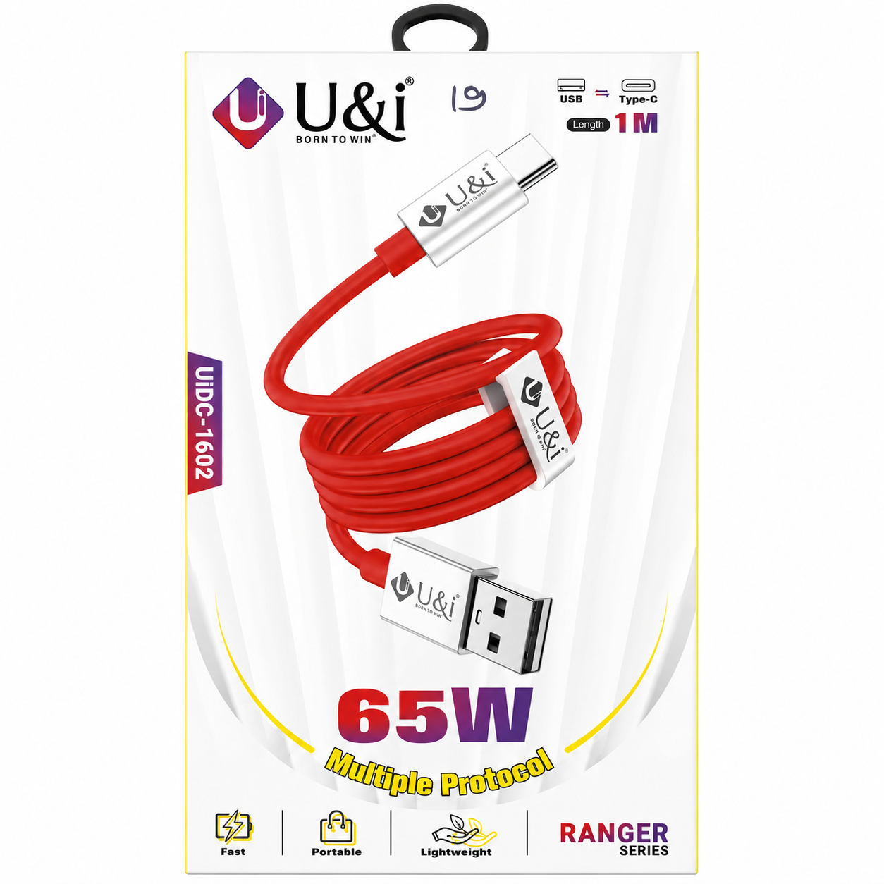 U&i | UiDC-1602 Ranger Series | Type-C Cable (65W)