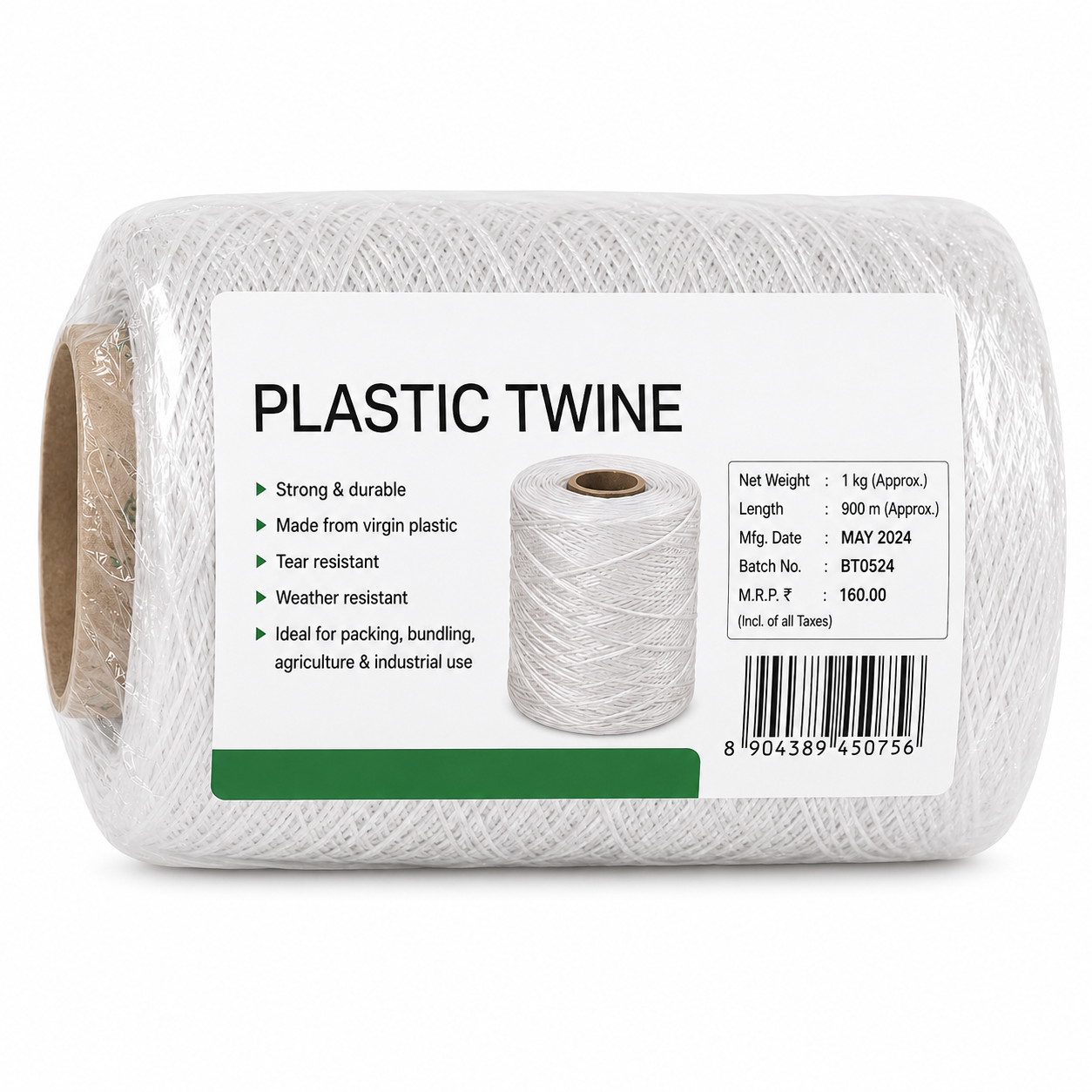 Fiber Insulation Nylon Thread Roll - White, 1pc