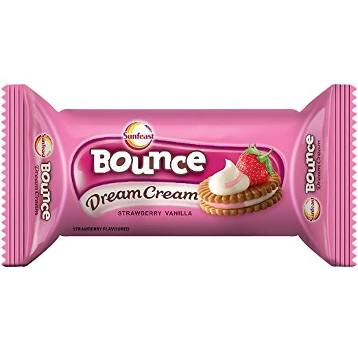 Sunfeast Bounce Dream Cream Biscuit - Strawberry Vanilla, 45g