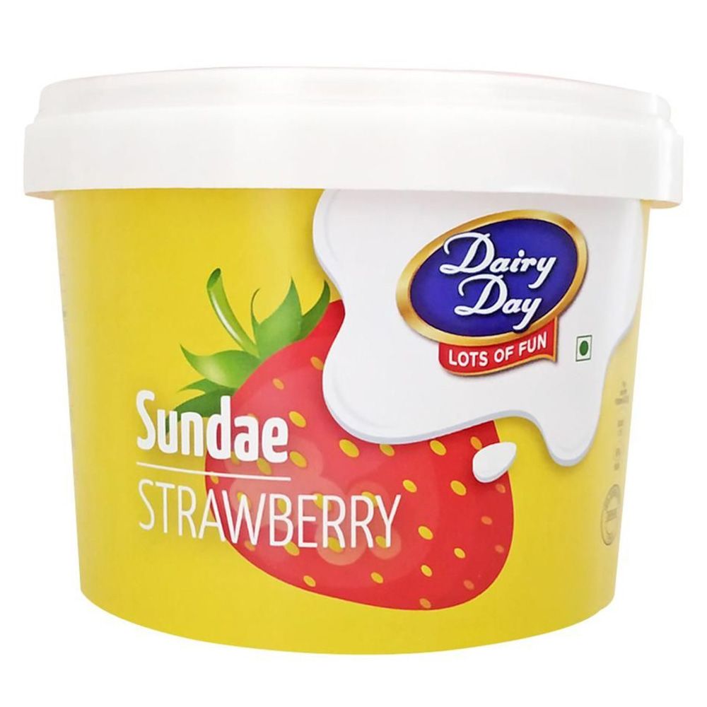 Dairy Day Junior Sundae Ice Cream Cup - Strawberry, 100ml