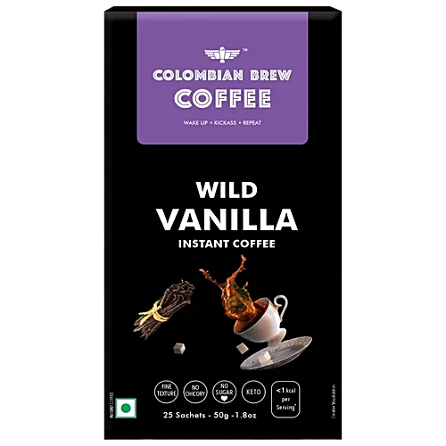Colombian Brew Vanilla Instant Coffee Powder Carton, 50g