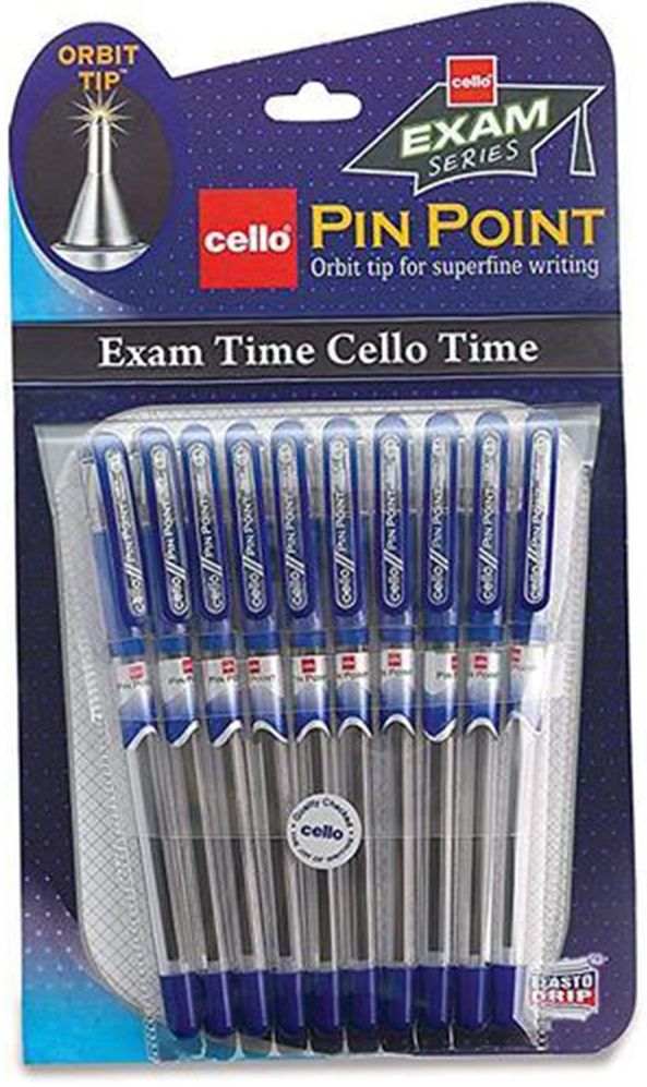 Cello Pinpoint Ball Pen - Blue (Set of 10)